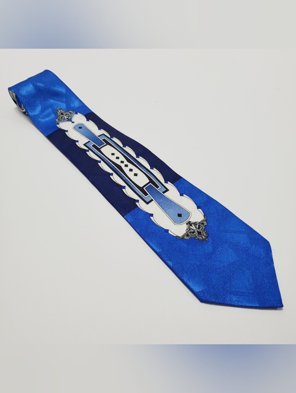 Hansom Men's Neck Tie Blue Abstract Pattern 58x4"